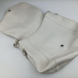 Pre-owned Gucci Guccissima Techno Horsebit White Leather 240236 shoulderbag | stylenewstar