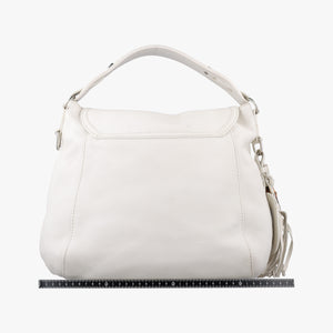 Pre-owned Gucci Guccissima Techno Horsebit White Leather 240236 shoulderbag | stylenewstar