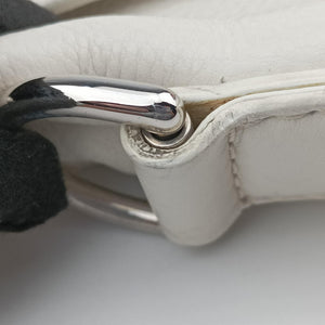 Pre-owned Gucci Guccissima Techno Horsebit White Leather 240236 shoulderbag | stylenewstar