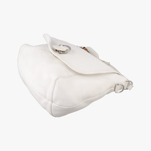 Pre-owned Gucci Guccissima Techno Horsebit White Leather 240236 shoulderbag | stylenewstar