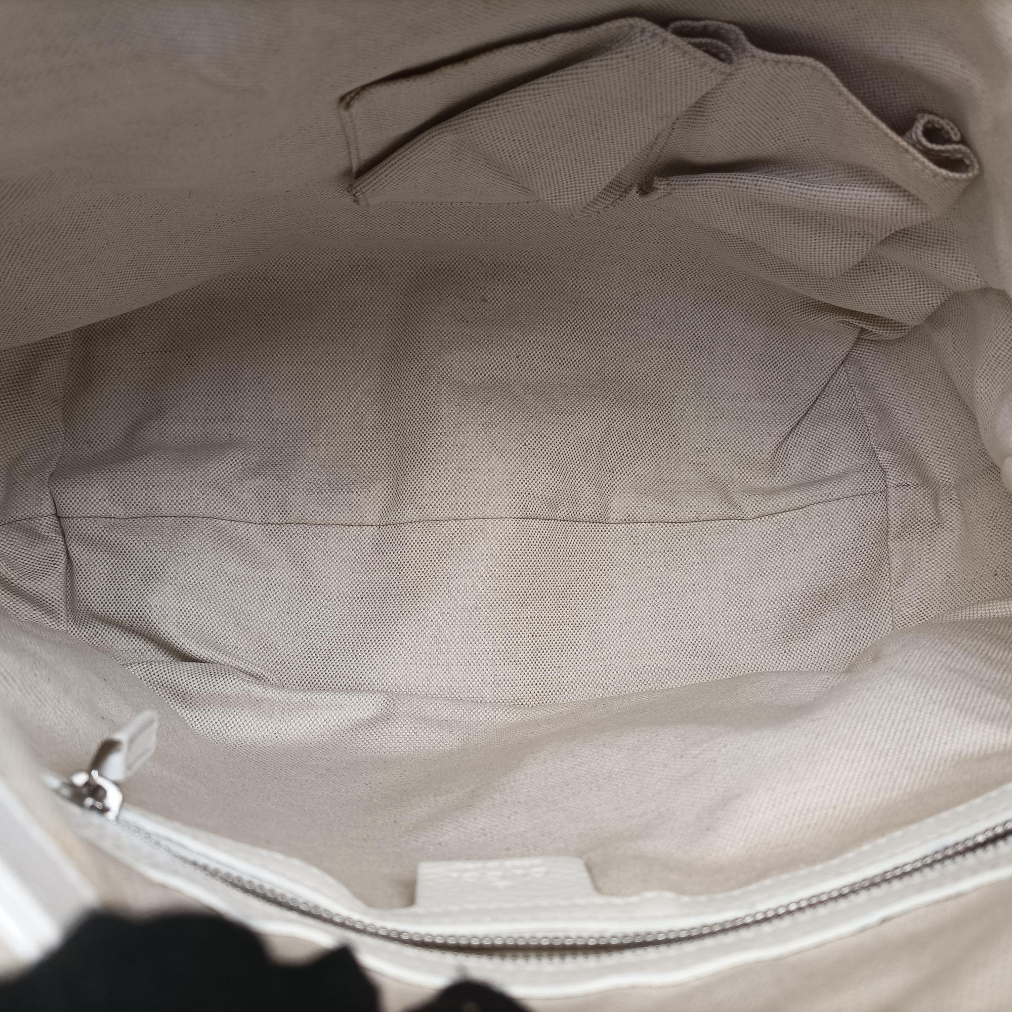 Pre-owned Gucci Guccissima Techno Horsebit White Leather 240236 shoulderbag | stylenewstar