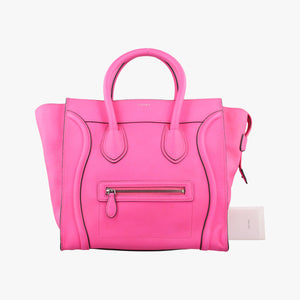 Pre-owned Celine Luggage Mini Shopper Pink Leather  handbag | stylenewstar