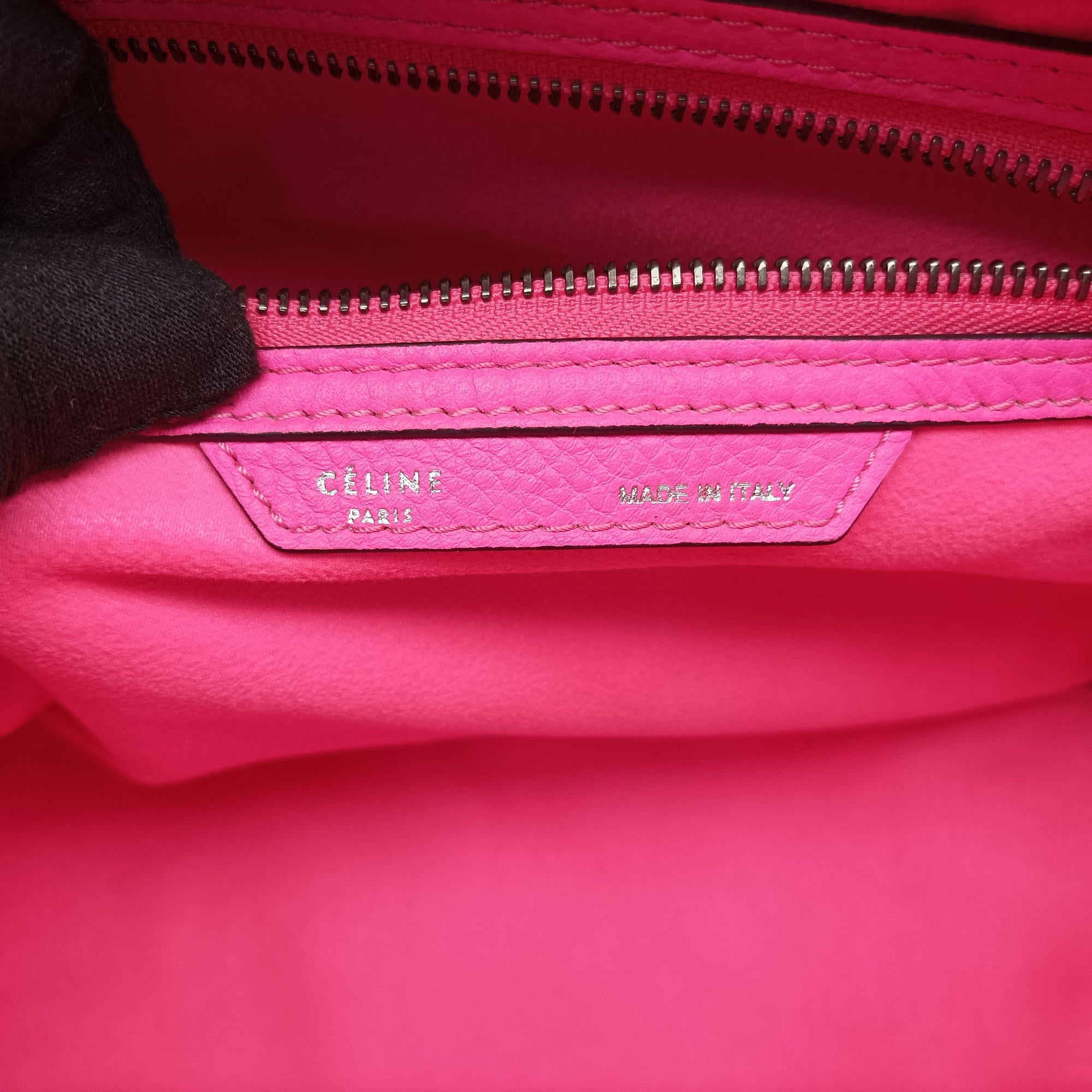 Pre-owned Celine Luggage Mini Shopper Pink Leather  handbag | stylenewstar