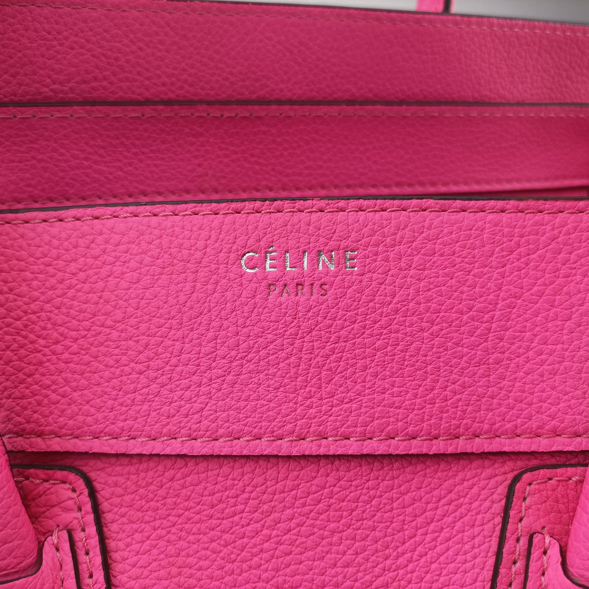 Pre-owned Celine Luggage Mini Shopper Pink Leather  handbag | stylenewstar