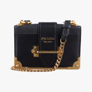 Secondhand Prada Cahier Black Leather×SAFFIANO Leather 1BD045 shoulderbag | stylenewstar