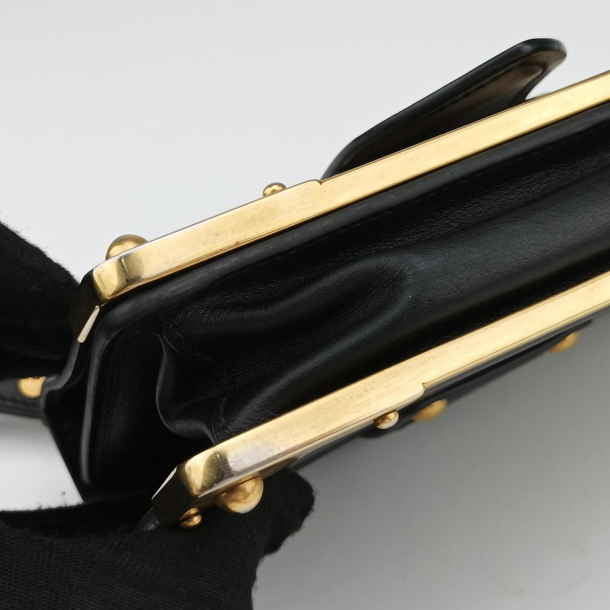 Secondhand Prada Cahier Black Leather×SAFFIANO Leather 1BD045 shoulderbag | stylenewstar