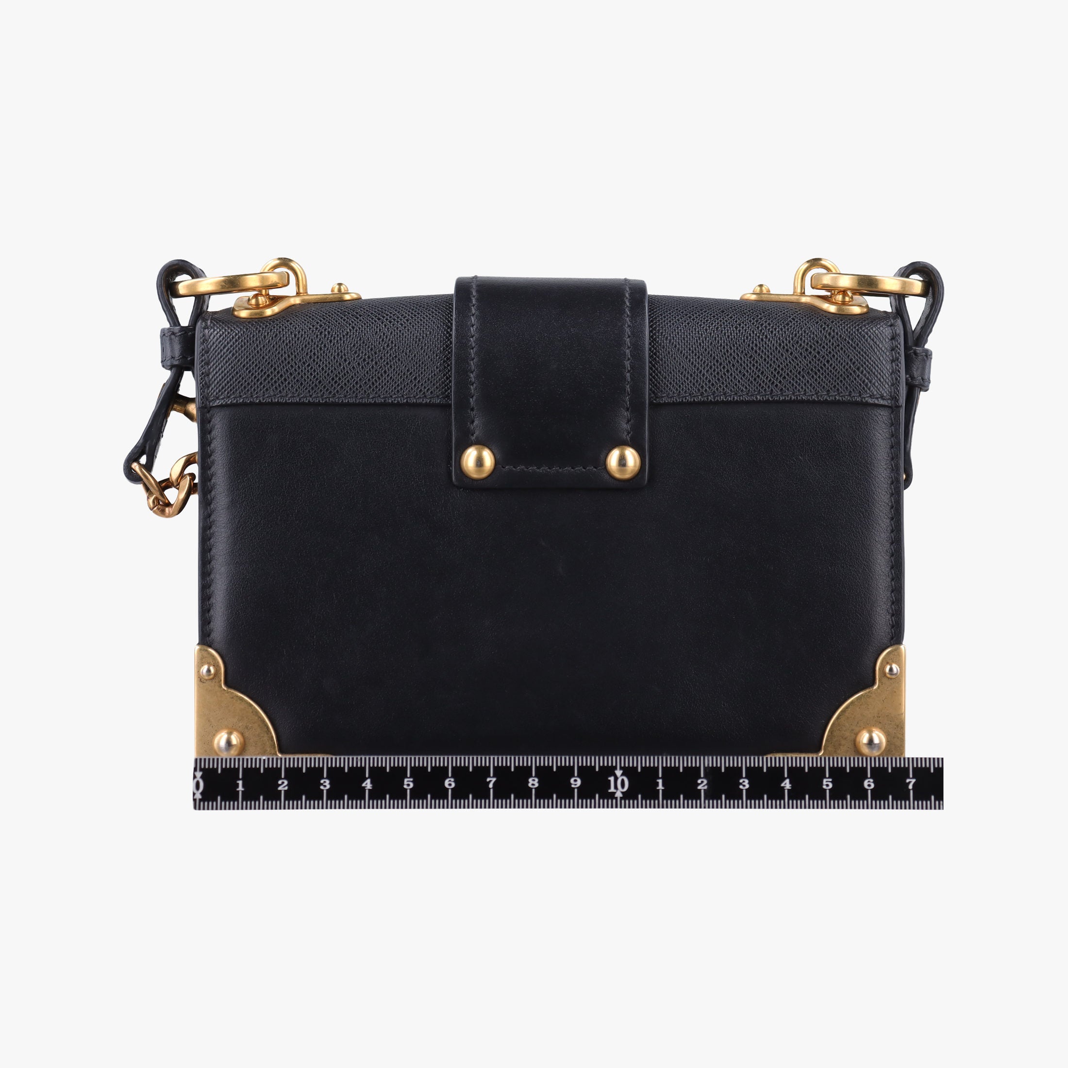 Secondhand Prada Cahier Black Leather×SAFFIANO Leather 1BD045 shoulderbag | stylenewstar