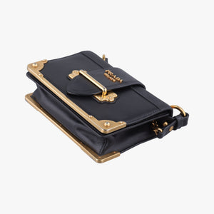 Secondhand Prada Cahier Black Leather×SAFFIANO Leather 1BD045 shoulderbag | stylenewstar