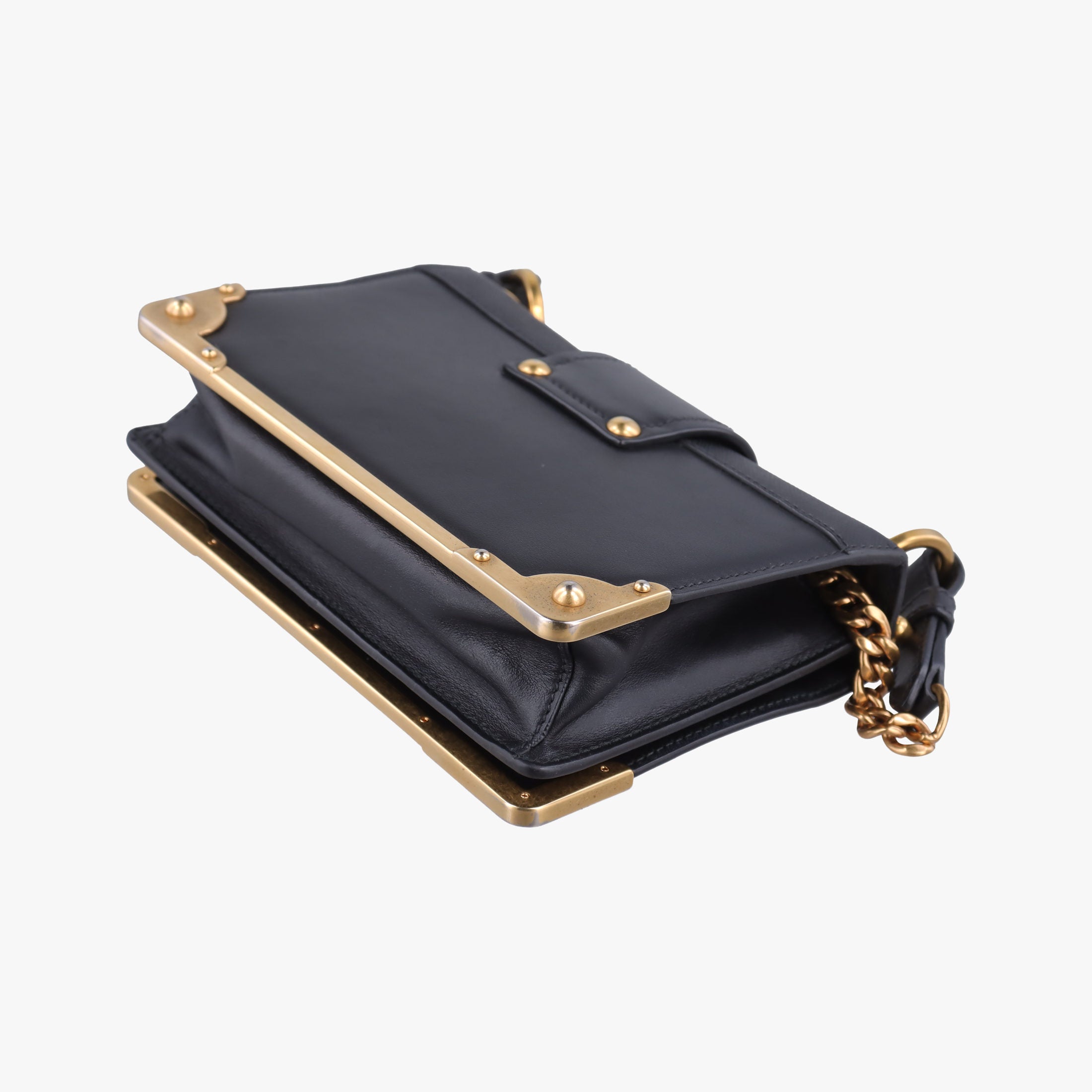 Secondhand Prada Cahier Black Leather×SAFFIANO Leather 1BD045 shoulderbag | stylenewstar