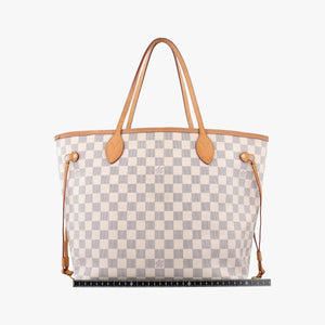 Pre-owned Louis Vuitton Neverfull MM Azur Damier Canvas N51107 handbag | stylenewstar