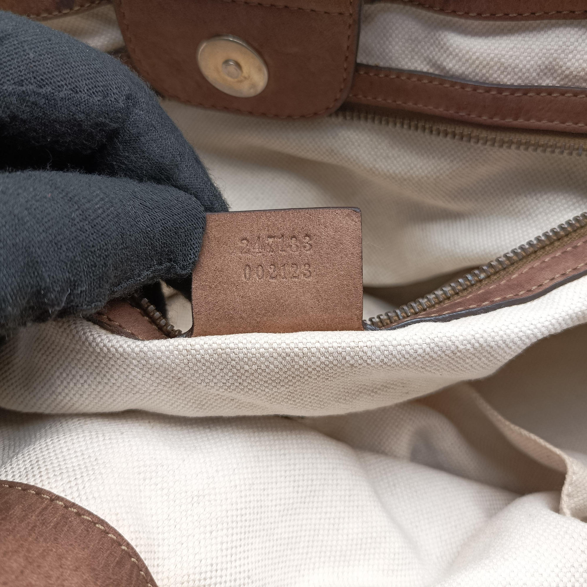 Pre-owned Gucci GG Running Brown GGCanvas×Leather 247183 shoulderbag | stylenewstar