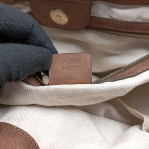 Pre-owned Gucci GG Running Brown GGCanvas×Leather 247183 shoulderbag | stylenewstar