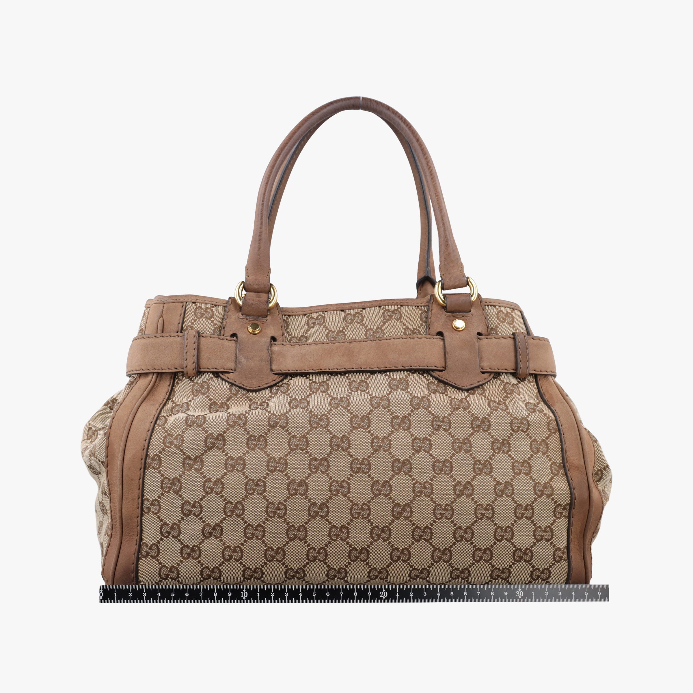 Pre-owned Gucci GG Running Brown GGCanvas×Leather 247183 shoulderbag | stylenewstar