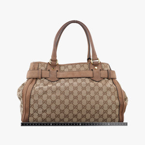 Pre-owned Gucci GG Running Brown GGCanvas×Leather 247183 shoulderbag | stylenewstar