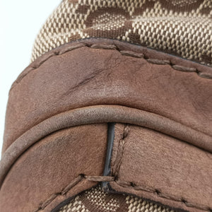 Pre-owned Gucci GG Running Brown GGCanvas×Leather 247183 shoulderbag | stylenewstar
