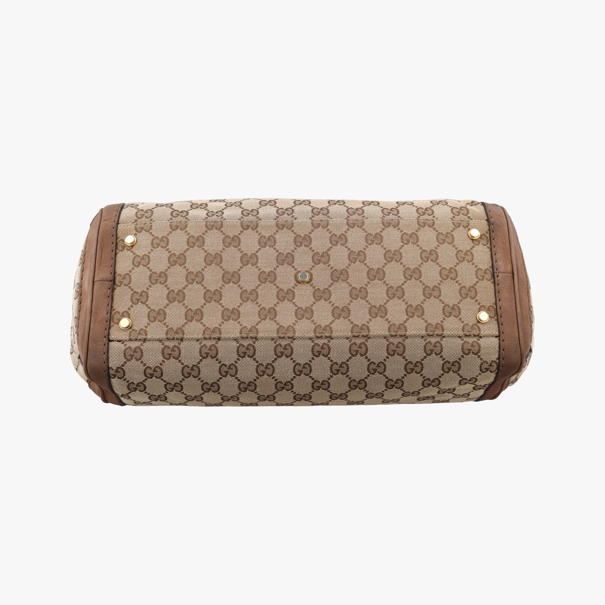 Pre-owned Gucci GG Running Brown GGCanvas×Leather 247183 shoulderbag | stylenewstar