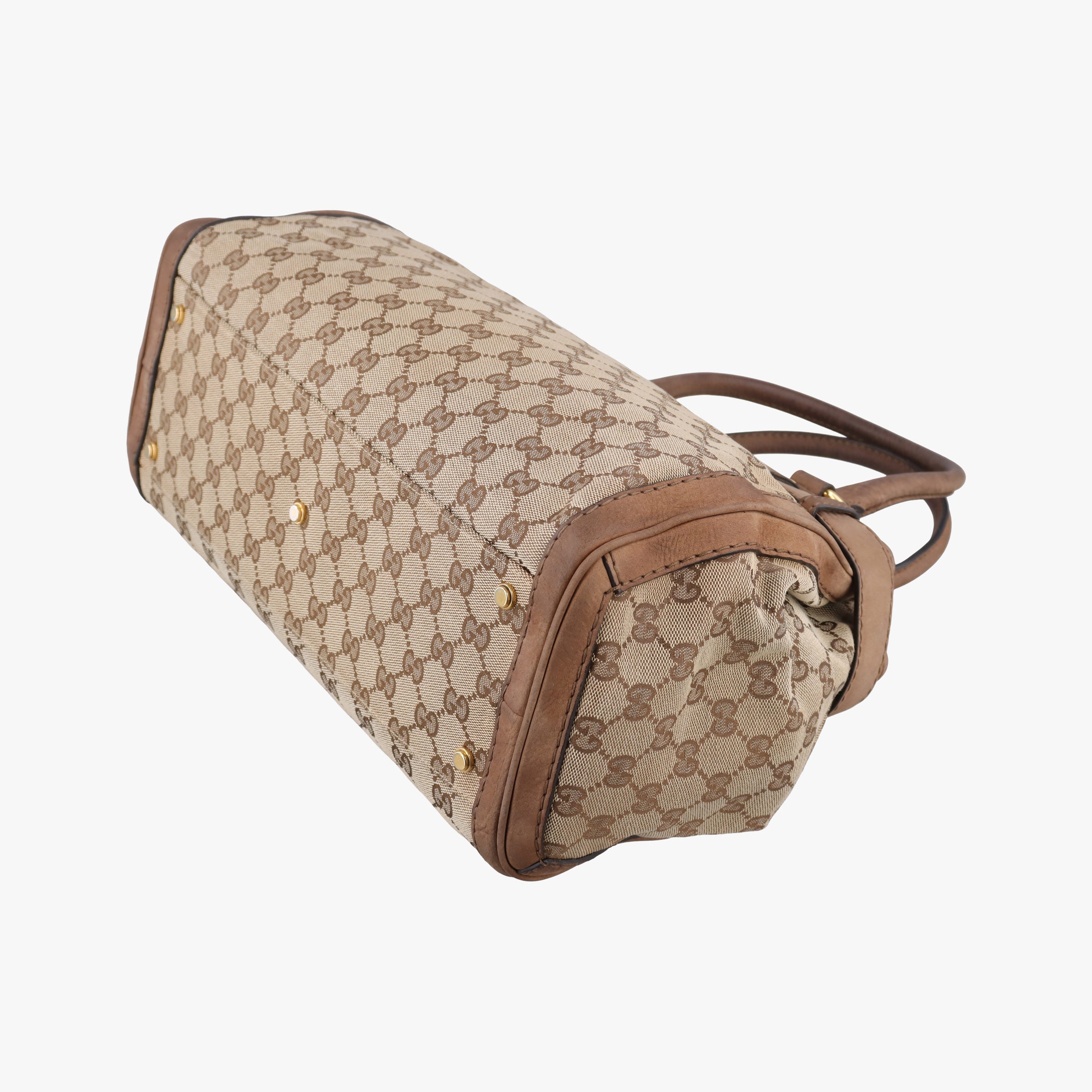 Pre-owned Gucci GG Running Brown GGCanvas×Leather 247183 shoulderbag | stylenewstar