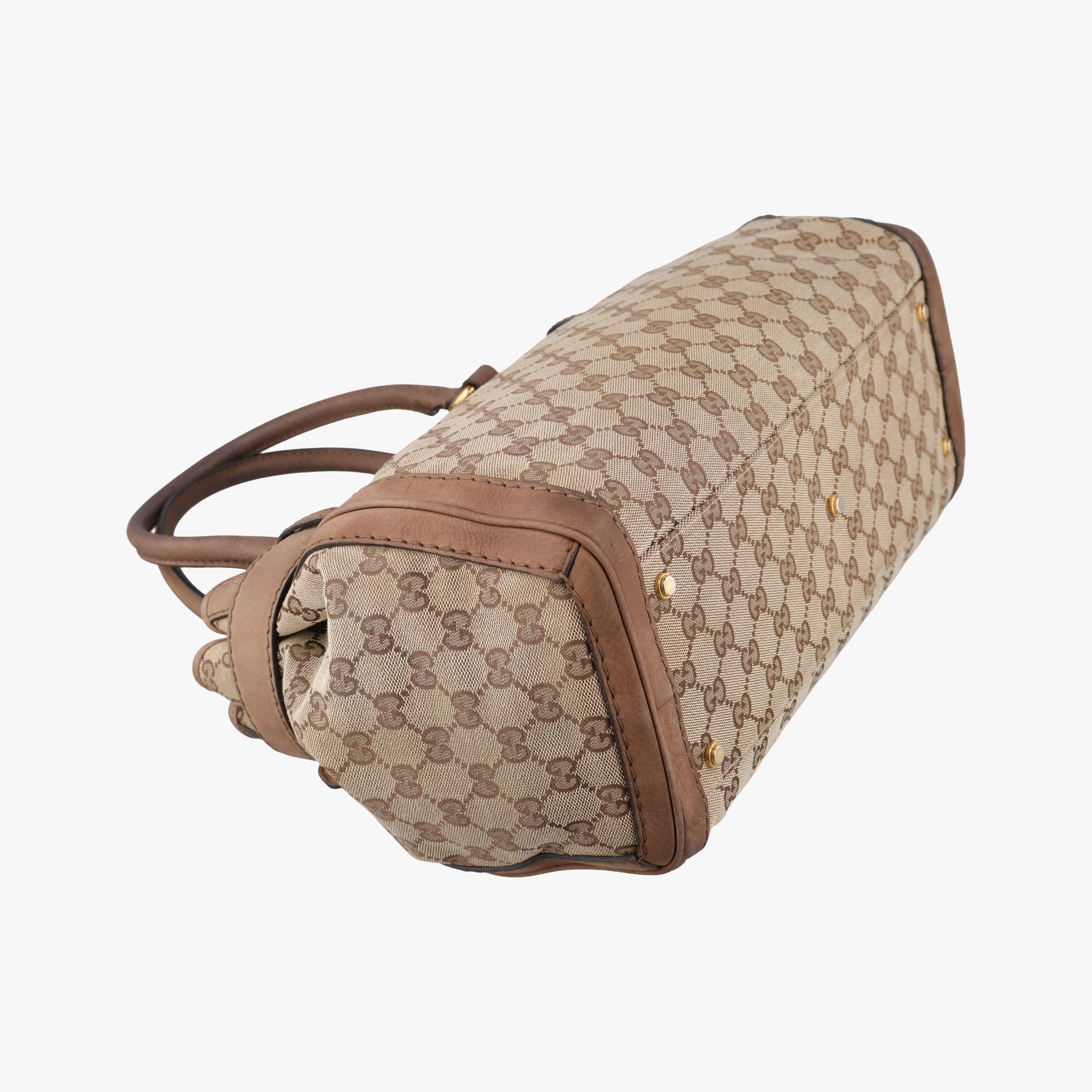Pre-owned Gucci GG Running Brown GGCanvas×Leather 247183 shoulderbag | stylenewstar