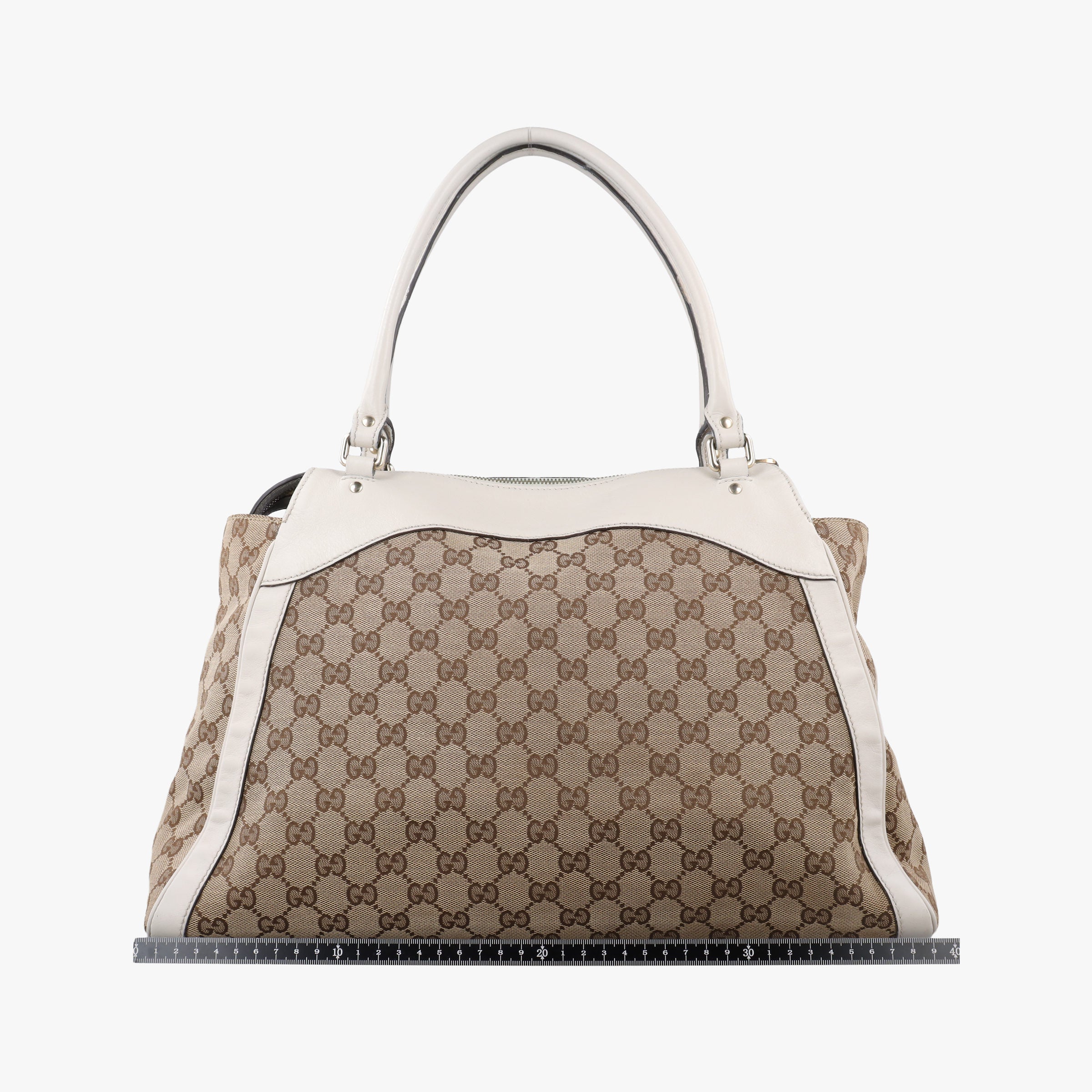 Pre-owned Gucci GG Abbey Brown Canvas×Leather 189828 shoulderbag | stylenewstar