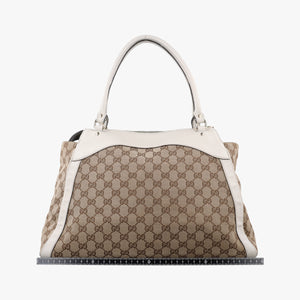 Pre-owned Gucci GG Abbey Brown Canvas×Leather 189828 shoulderbag | stylenewstar