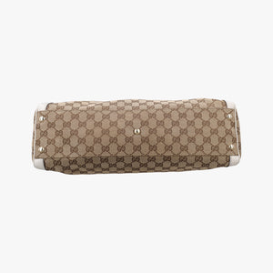 Pre-owned Gucci GG Abbey Brown Canvas×Leather 189828 shoulderbag | stylenewstar