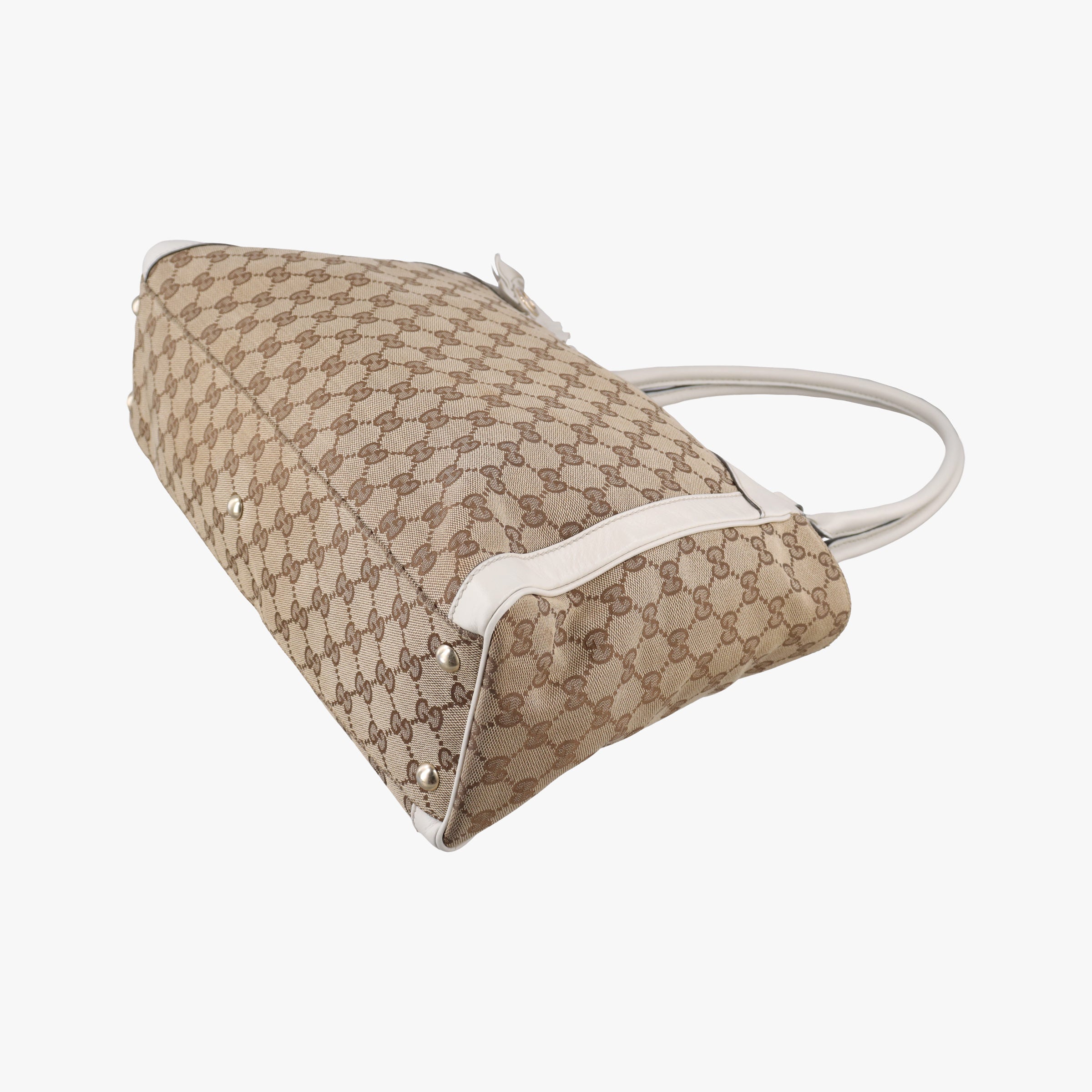 Pre-owned Gucci GG Abbey Brown Canvas×Leather 189828 shoulderbag | stylenewstar