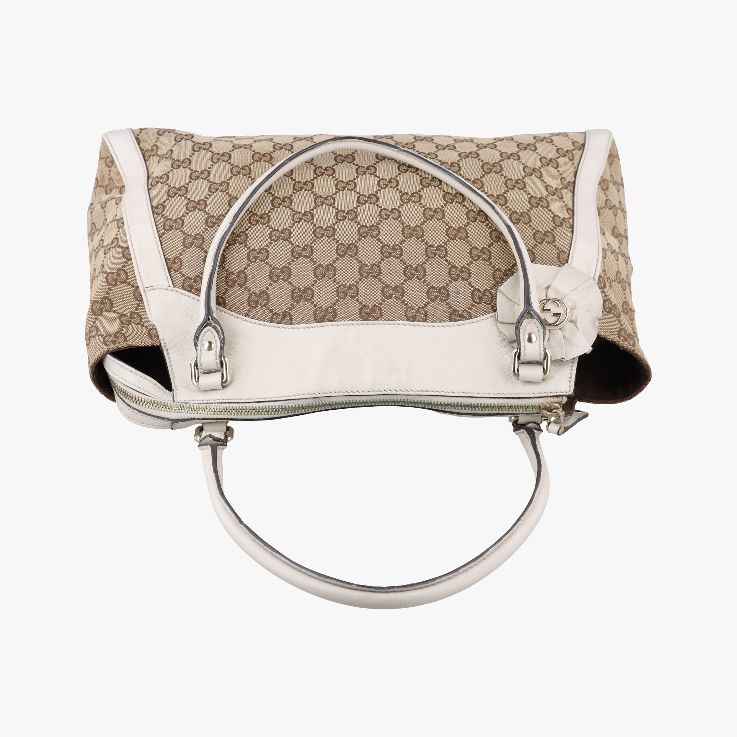 Pre-owned Gucci GG Abbey Brown Canvas×Leather 189828 shoulderbag | stylenewstar
