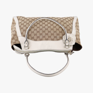 Pre-owned Gucci GG Abbey Brown Canvas×Leather 189828 shoulderbag | stylenewstar