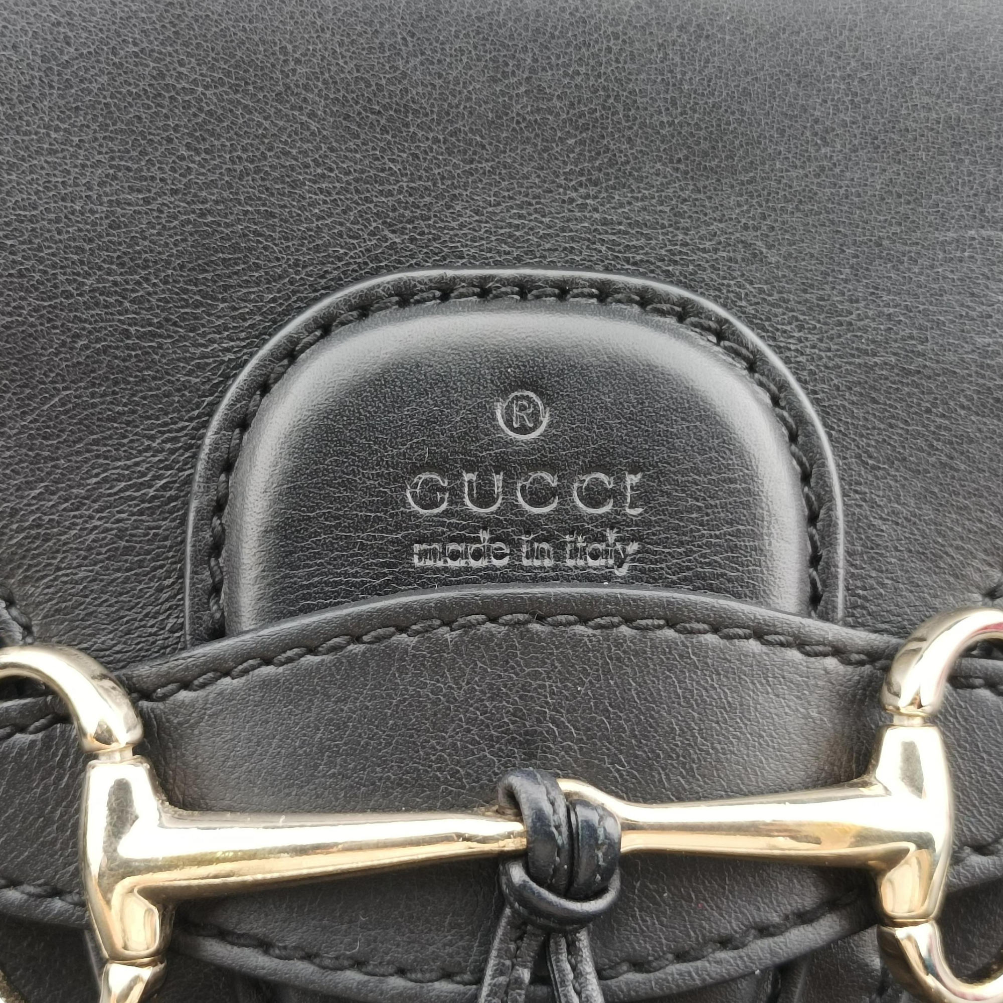 Pre-owned Gucci Emily Black Leather 295403 shoulderbag | stylenewstar