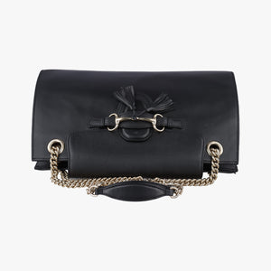 Pre-owned Gucci Emily Black Leather 295403 shoulderbag | stylenewstar