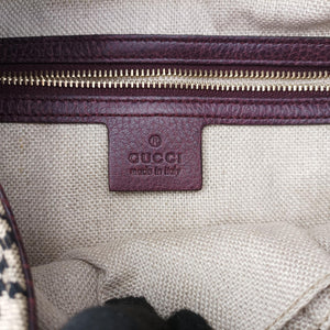 Pre-owned Gucci New Jackie Beige × Bordeaux canvas×leather 246907 shoulderbag | stylenewstar