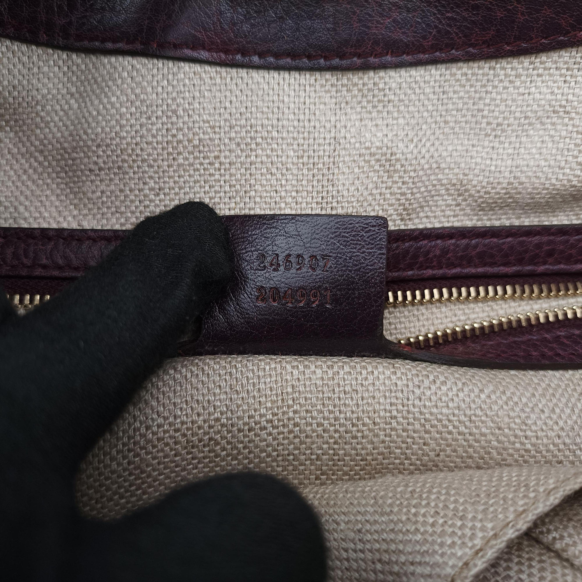 Pre-owned Gucci New Jackie Beige × Bordeaux canvas×leather 246907 shoulderbag | stylenewstar