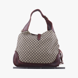 Pre-owned Gucci New Jackie Beige × Bordeaux canvas×leather 246907 shoulderbag | stylenewstar