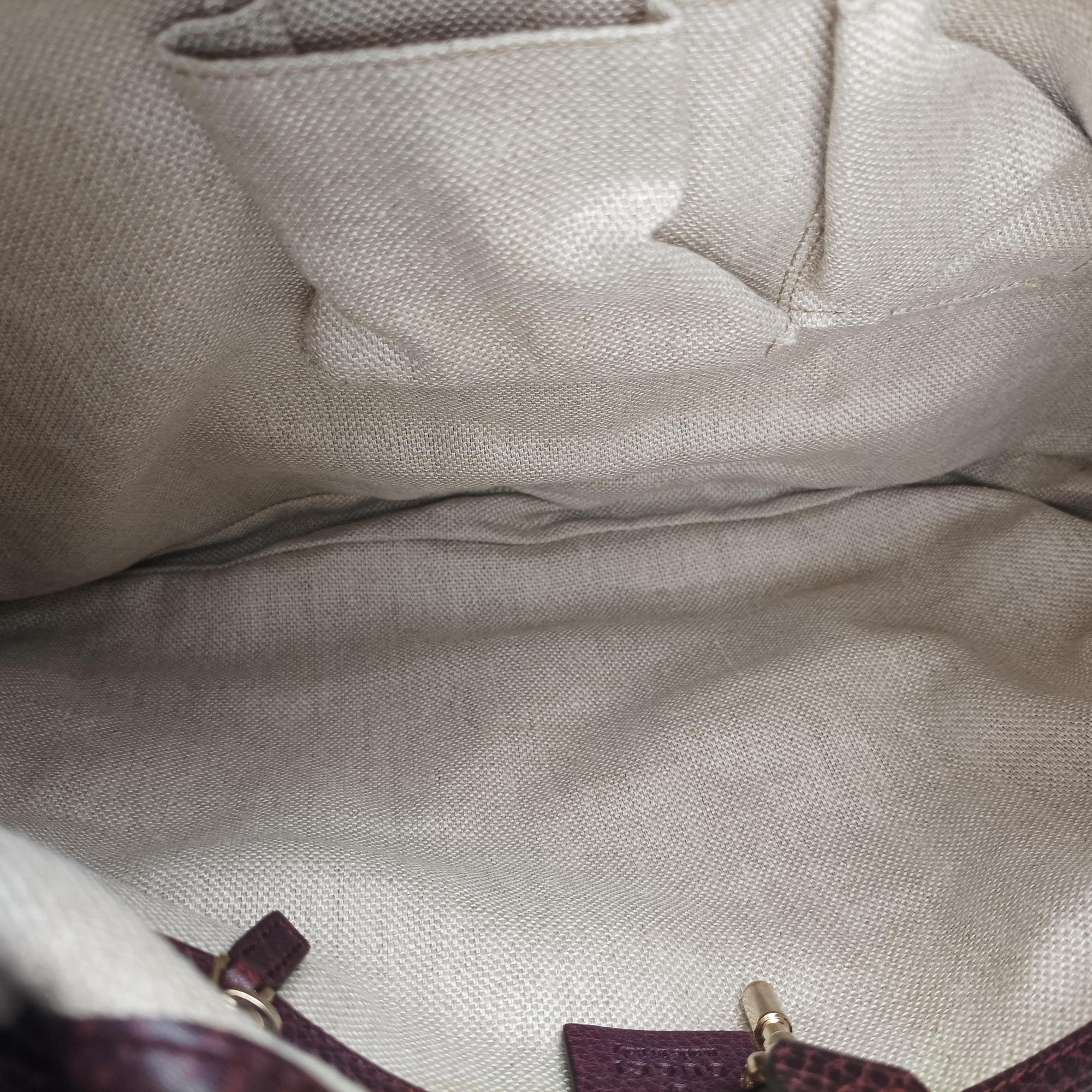 Pre-owned Gucci New Jackie Beige × Bordeaux canvas×leather 246907 shoulderbag | stylenewstar