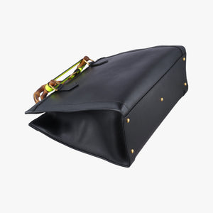Pre-owned Gucci Bamboo Black Leather 655658 handbag | stylenewstar