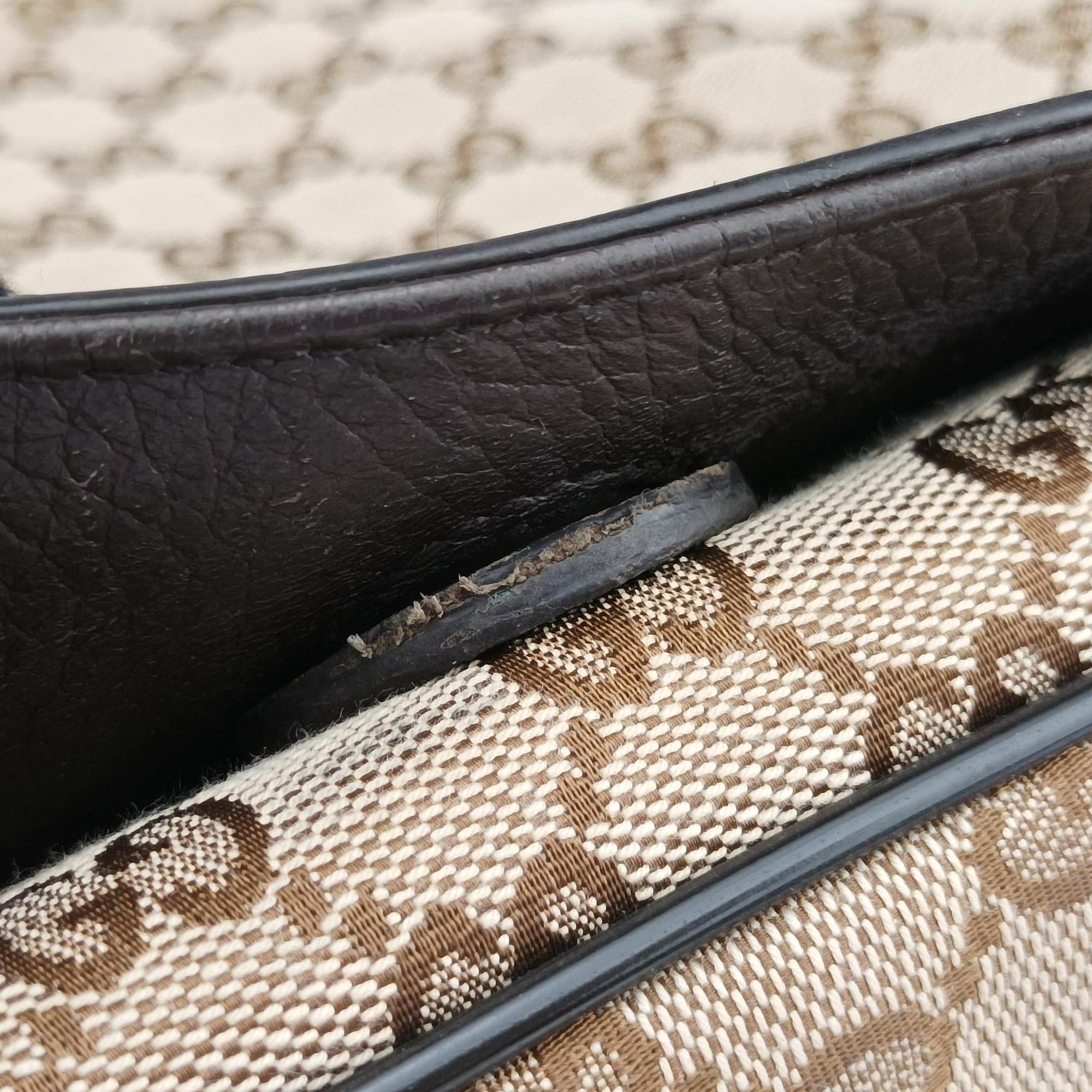 Vintage Gucci messenger Beige × brown GG canvas×Leather 449171 shoulderbag | stylenewstar