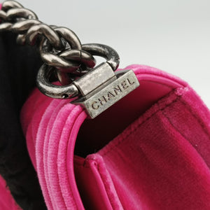 Pre-owned Chanel BOY CHANEL Rose velour A67416 shoulderbag | stylenewstar