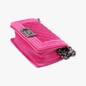 Pre-owned Chanel BOY CHANEL Rose velour A67416 shoulderbag | stylenewstar