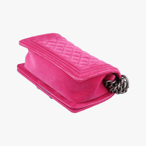 Pre-owned Chanel BOY CHANEL Rose velour A67416 shoulderbag | stylenewstar