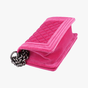 Pre-owned Chanel BOY CHANEL Rose velour A67416 shoulderbag | stylenewstar