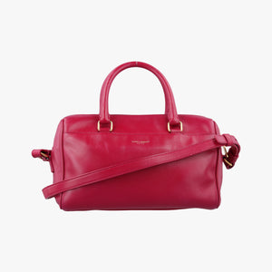 Pre-owned Yves Saint Laurent CLASSIC BABY DUFFLE Rose Leather 330958 shoulderbag | stylenewstar