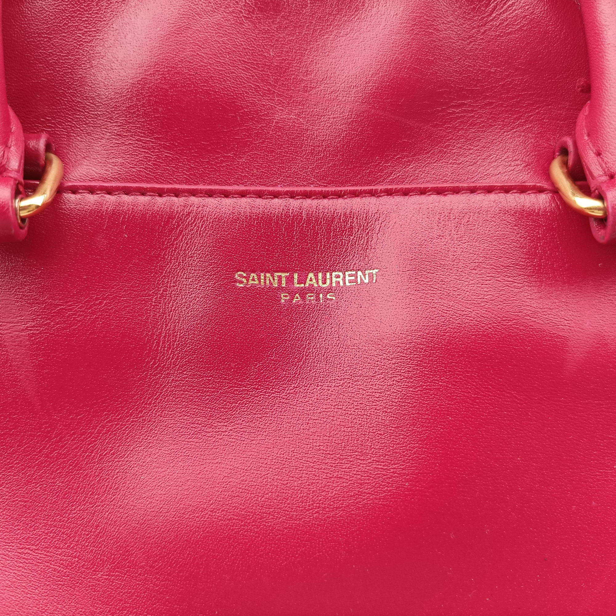 Pre-owned Yves Saint Laurent CLASSIC BABY DUFFLE Rose Leather 330958 shoulderbag | stylenewstar