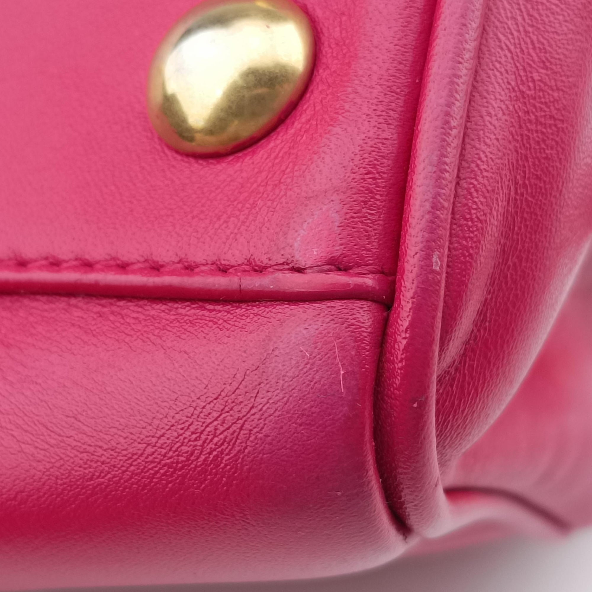 Pre-owned Yves Saint Laurent CLASSIC BABY DUFFLE Rose Leather 330958 shoulderbag | stylenewstar