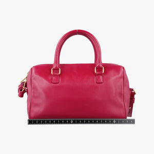 Pre-owned Yves Saint Laurent CLASSIC BABY DUFFLE Rose Leather 330958 shoulderbag | stylenewstar