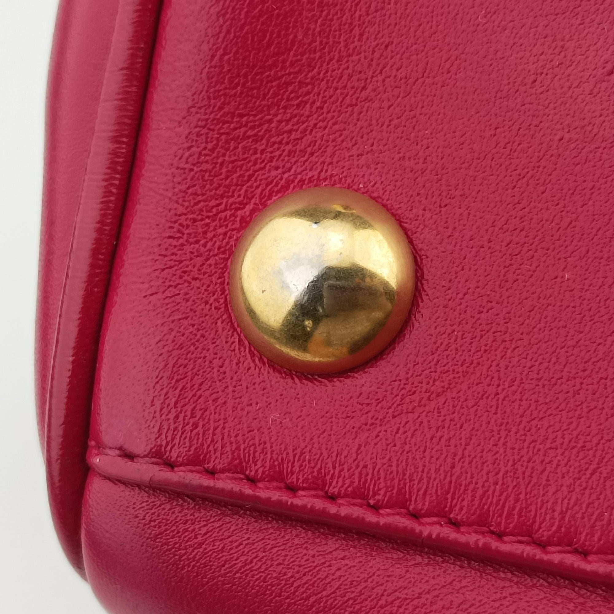 Pre-owned Yves Saint Laurent CLASSIC BABY DUFFLE Rose Leather 330958 shoulderbag | stylenewstar