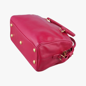 Pre-owned Yves Saint Laurent CLASSIC BABY DUFFLE Rose Leather 330958 shoulderbag | stylenewstar