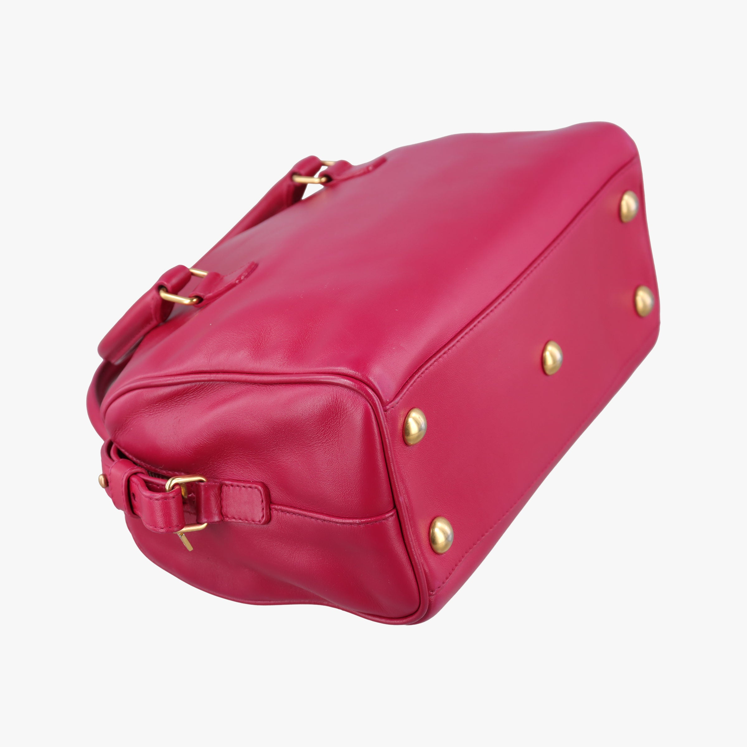 Pre-owned Yves Saint Laurent CLASSIC BABY DUFFLE Rose Leather 330958 shoulderbag | stylenewstar