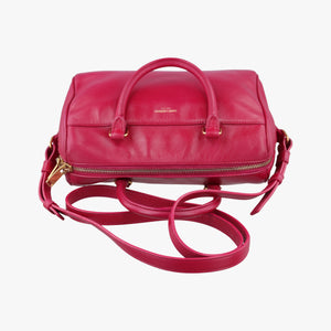 Pre-owned Yves Saint Laurent CLASSIC BABY DUFFLE Rose Leather 330958 shoulderbag | stylenewstar