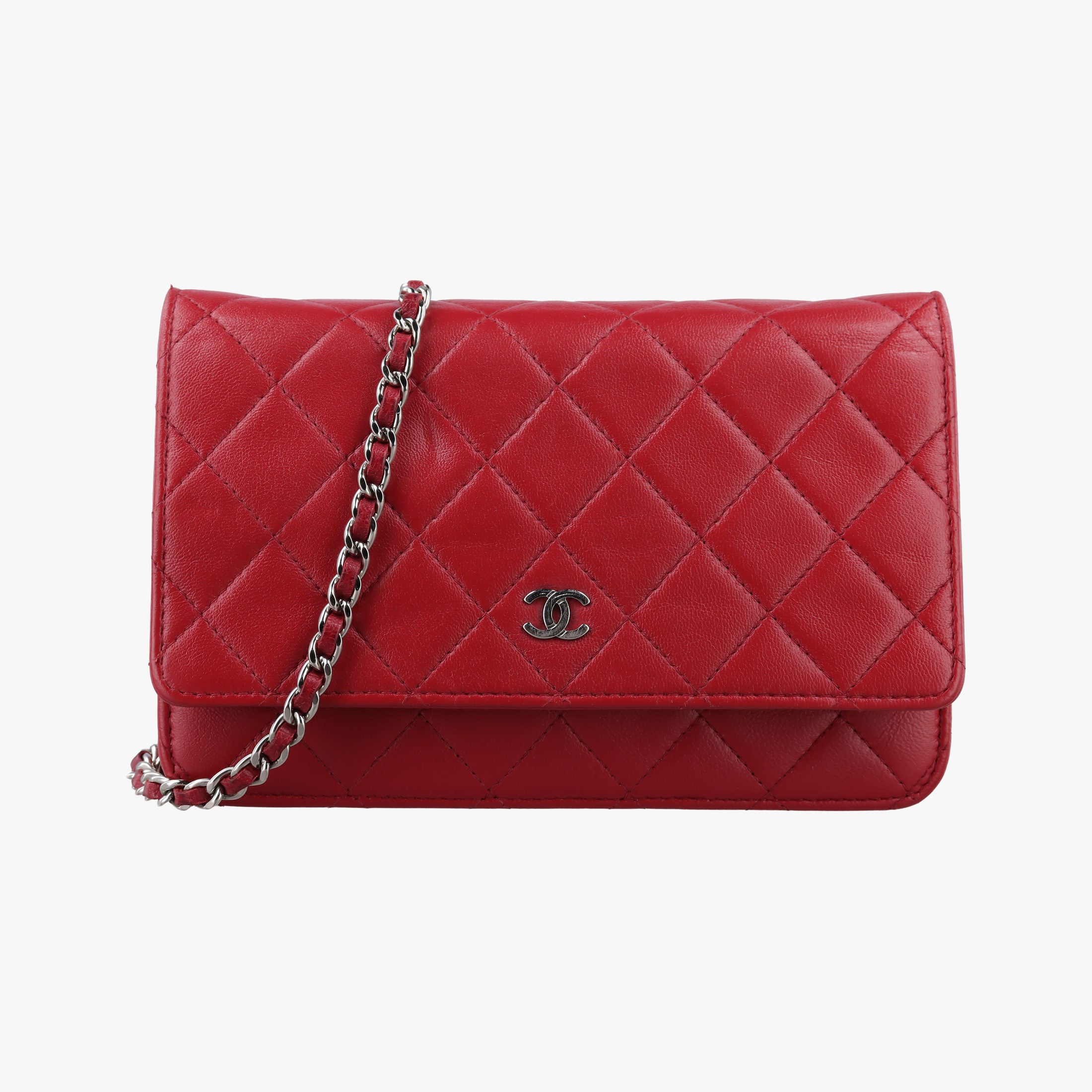 Secondhand Chanel Matelasse coco mark Red lambskin A33814 shoulderbag | stylenewstar