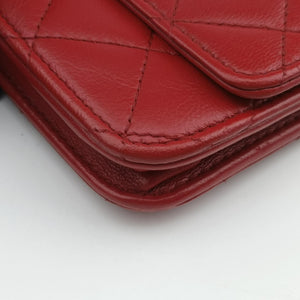 Secondhand Chanel Matelasse coco mark Red lambskin A33814 shoulderbag | stylenewstar